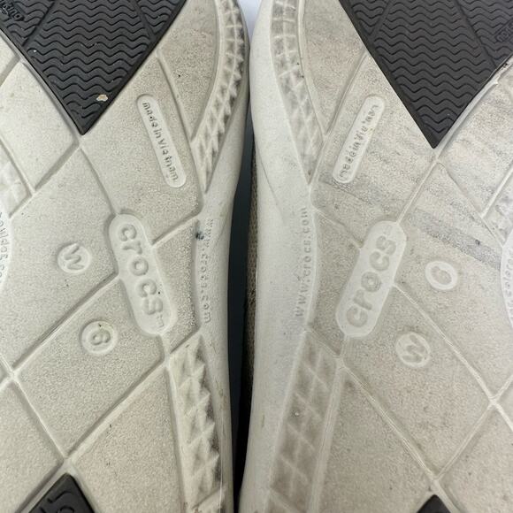 Crocs Size 6 Khaki Canvas Triple Comfort Flat Slip On Walking Workwear Boat Shoe - Picture 6 of 7